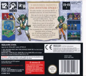 Dragon Quest - The Chapters of the Chosen (Europe) (En,Fr,De,Es,It) box cover back